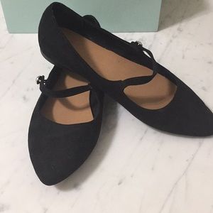 GAP Black Pointed Mary Jane Flats